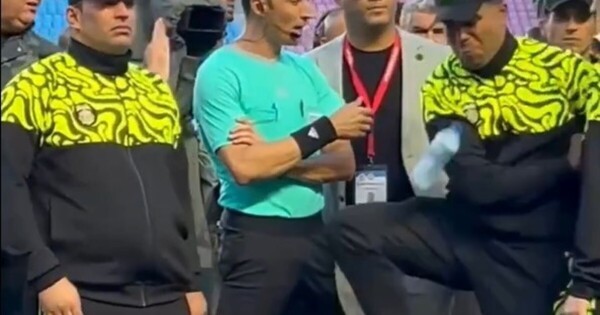 Tunisian football security saves referee from bottle